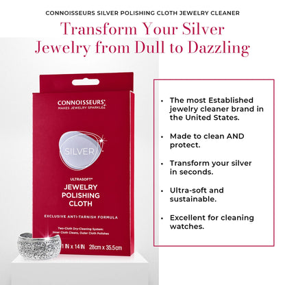 Silver Jewelry Polishing Cloth Cleans and Polishes All Silver Jewelry