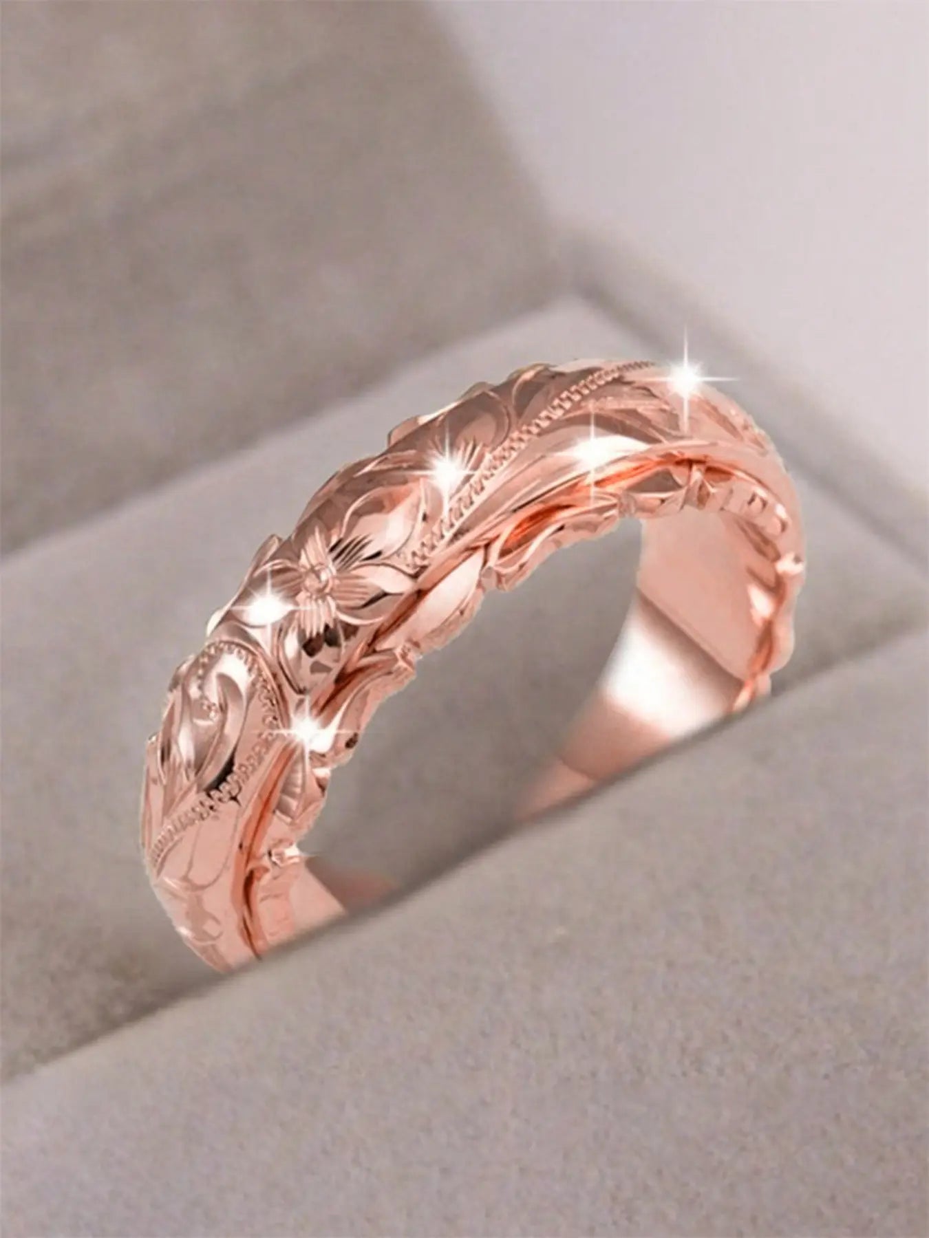 Engraved Flower Ring